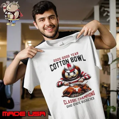 Mascot Ohio State Buckeyes vs Texas Longhorn 2025 Good Year Cotton Bowl Classic Champions Fun Football shirt