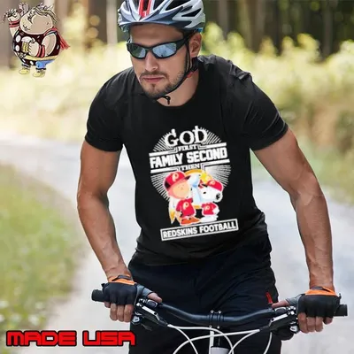 Snoopy And Charlie Brown Woodstock God First Family Second Then Washington Commanders Redskins Football The Peanuts Shirt