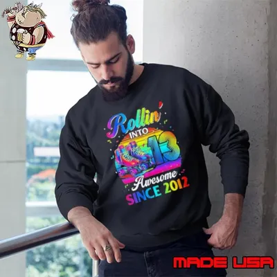Birthday Roller Skating 13th Girl Rollin Into 13 Skate Party Sweatshirt