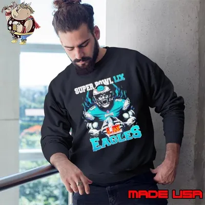 Chiefs vs. Eagles Super Bowl LIX Burning Warrior scream Eagles Sweatshirt