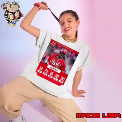 Cincinnati Reds Elly De La Cruz 2025 Fangraphs Projections 54 SB 25 HR 85 RNI Ladies tee
