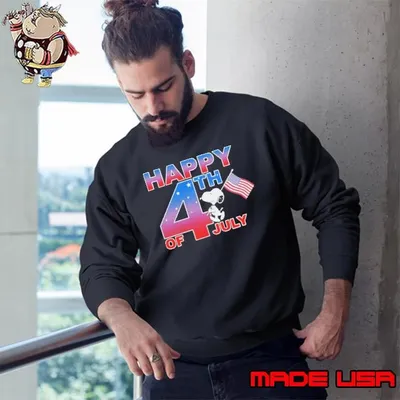 Happy 4th of July American flag snoopy Sweatshirt
