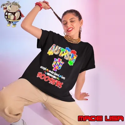 Indiana Hoosiers Autism Accept Understand Love Ladies tee