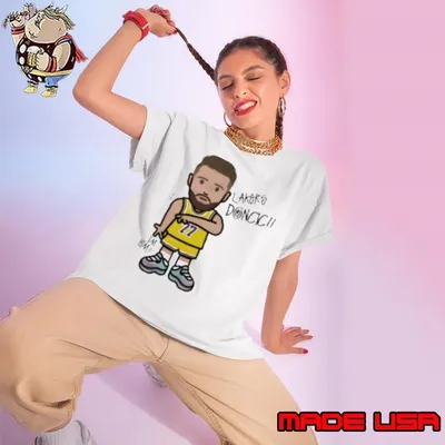 Lakers Doncic Cartoon Ladies tee