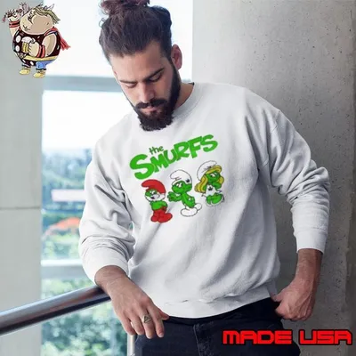 The Smurfs Papa Smurf And Hefty Smurf And Smurfette St Patricks Day Shirt