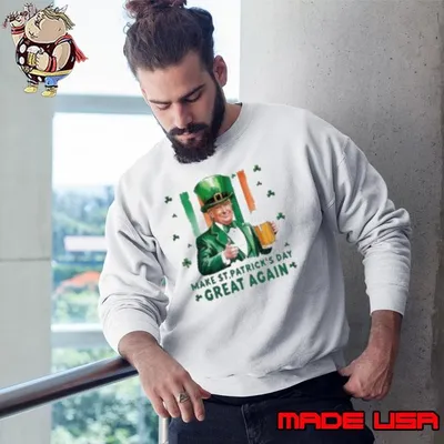 Trump drink beer make St Patrick's day great again US Irish flag Shirt