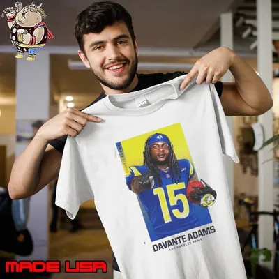 Davante Adams Pointing Los Angeles Rams 15 Blue Jersey Shirt