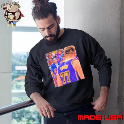 LA Lakers Luka Doncic looking Nico Harrison coach Dallas Mavericks Sweatshirt