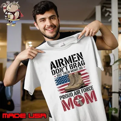 My Favorite Airman Calls Me Mom Proud Air Force Usa flag T-Shirt
