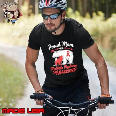 Proud Mom Multiple Myeloma Warrior Bear T-Shirt