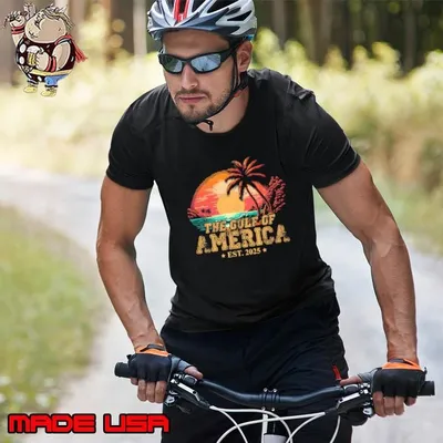Retro The Gulf Of US America 2025 Palms Tree Sunset Mexico T-Shirt