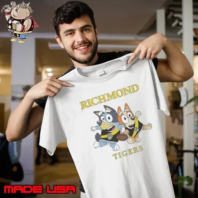 Rickmond Tigers Bluey Bandit Heeler And Chilli Heeler Shirt