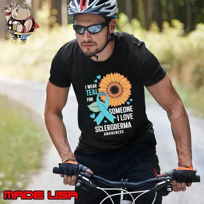 Scleroderma Awareness I Wear Teal Sunflower Ribbon T-Shirt