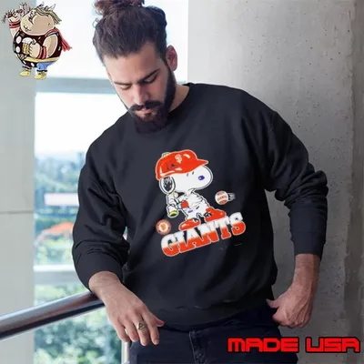 Snoopy Playing Baseball San Francisco Giants Sweatshirt