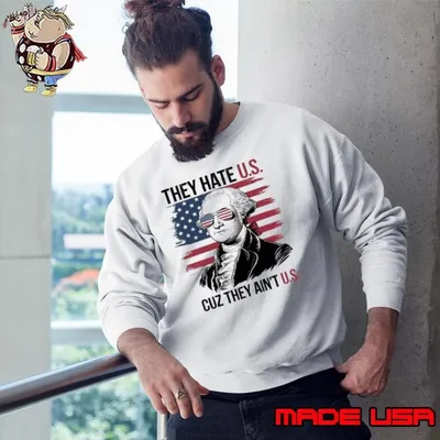 They Hate Us Cuz They Ain't Us USA American Flag 4th of July T-Shirt