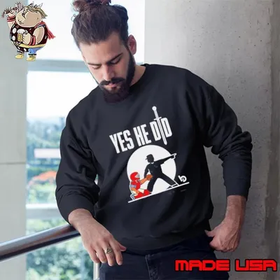 Yes He Did Baseball Cartoon Sweatshirt