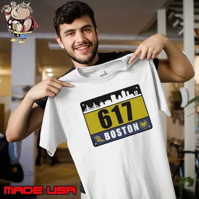 617 Boston race bib shirt