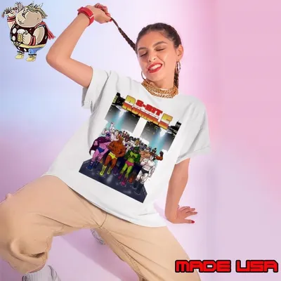 8-bit Rumble cartoon Ladies tee