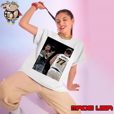 Anthony Edwards Taunting Luka Doncic Spider-Man Ladies tee