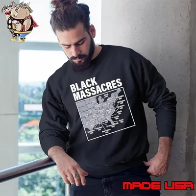 Black Massacres USA Maps Sweatshirt