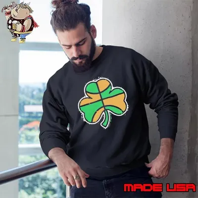 Green and gold basketball shamrock Boston Sweatshirt