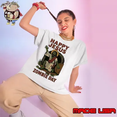 Happy Jesus Zombie Day Ladies tee