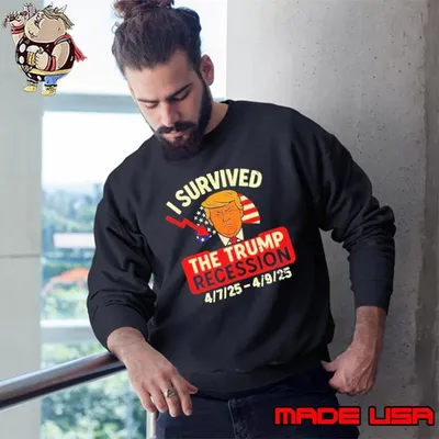 I survived the Trump recession anti Trump political usa flag Sweatshirt