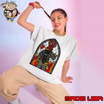 Nine Line Apparel Stained Glass Firefighter Ladies tee