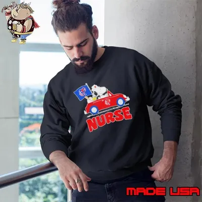 Nurse Snoopy And Woodstock Driving Car Philadelphia Phillies Sweatshirt