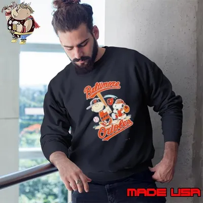 Peanuts Characters Baltimore Orioles Baseball Sweatshirt