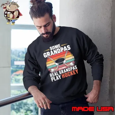 Some Grandpas Play Bingo Real Grandpas Play Hockey Vintage Sweatshirt