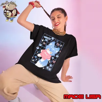 Squeeze me wolf plush girls shirt