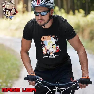 Star Wars Peanuts Characters May The Force Be With You Est 1977 Shirt