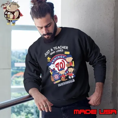 The Peanuts just a teacher who love Washington Nationals Sweatshirt