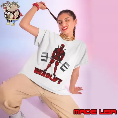 Deadpool Deadlift Weighting Ladies tee