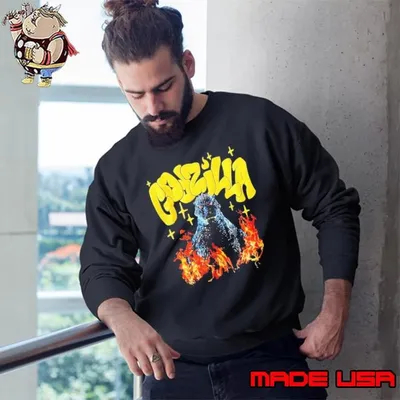Godzilla flames puff shirt