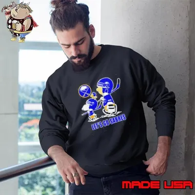 Peanuts Snoopy Charlie Brown And Woodstock Buffalo Sabres Let’s Go Sabres Sweatshirt