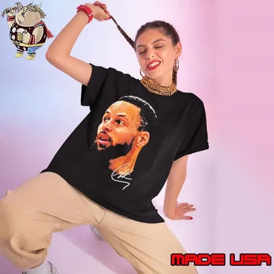 Stephen Curry NBA big face signature shirt