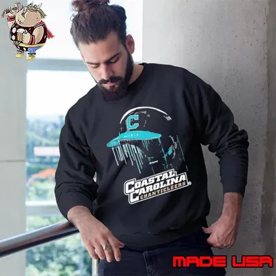 Coastal Carolina Chanticleers dripping baseball helmet boys Sweatshirt