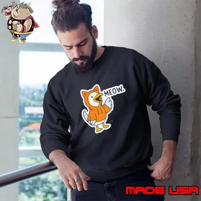 Meowing seagull cat meme Sweatshirt