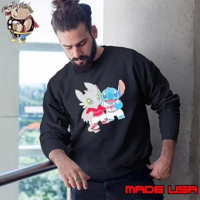 Toothless And Stitch Atlanta Braves Baseball Sweatshirt