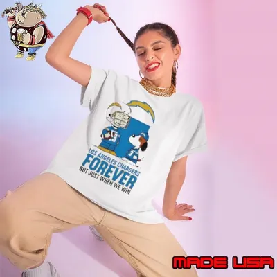 Los Angeles Chargers Charlie Brown Snoopy Chargers Forever Not Just When We Win Ladies tee