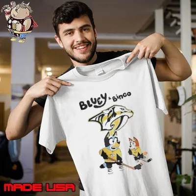 Nashville Predators Bluey And Bingo 2025 Hockey Shirt