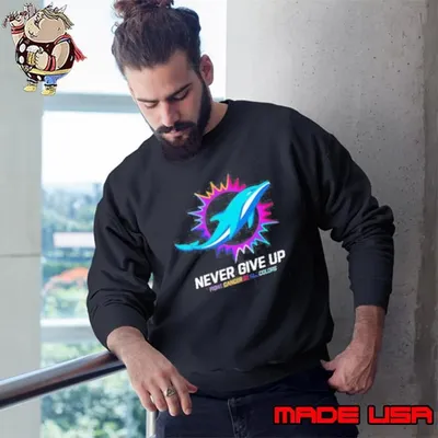 Never give up fight cancer in all colors Miami Dolphins shirt