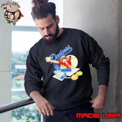 One Piece Monkey D. Luffy X Los Angeles Dodgers left field shirt