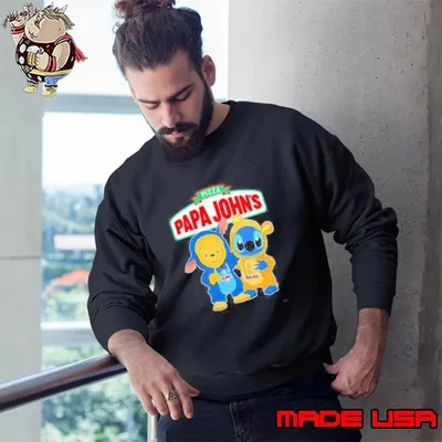 Papa john’s pooh and stitch friends Sweatshirt