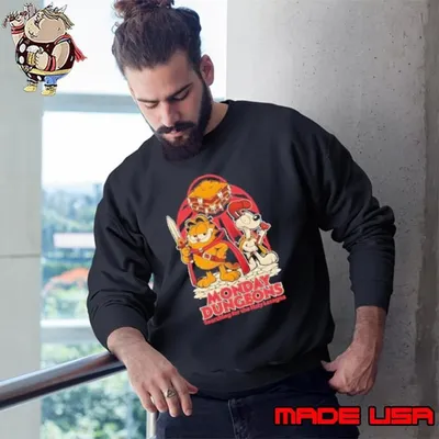 RPG Cat Monday Dungeons searching for the Holy Lasagna shirt