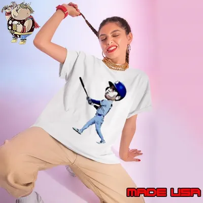 Shohei Ohtani Art Los Angeles Dodgers jersey cartoon Ladies tee