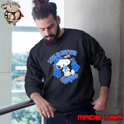 Snoopy Life is better with Dodgers Sweatshirt
