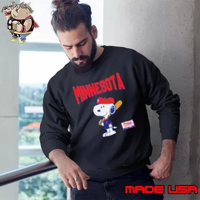 Snoopy Peanuts Ripple Junction Minnesota Baseball Sweatshirt